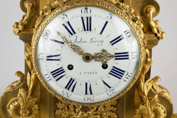 French Louis XVI Ormolu Mounted Mantel Clock, Leroy