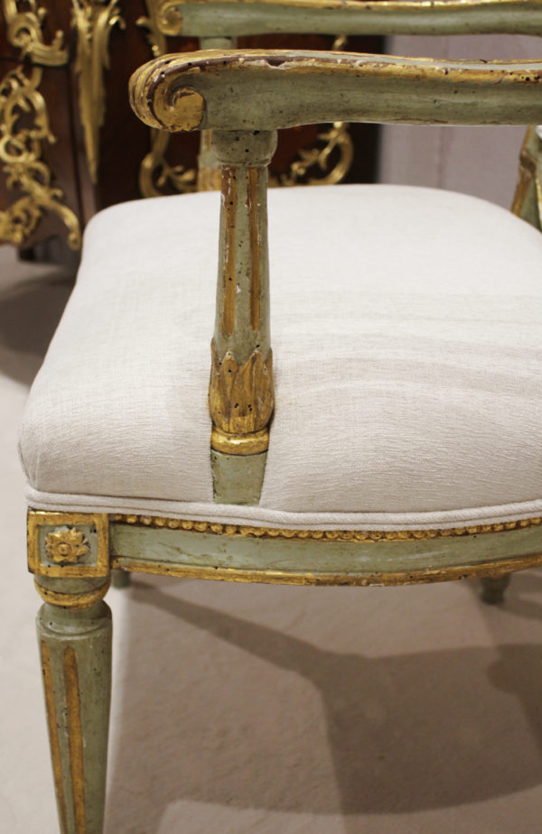 Pair of Venetian Lacquer Povera Armchairs