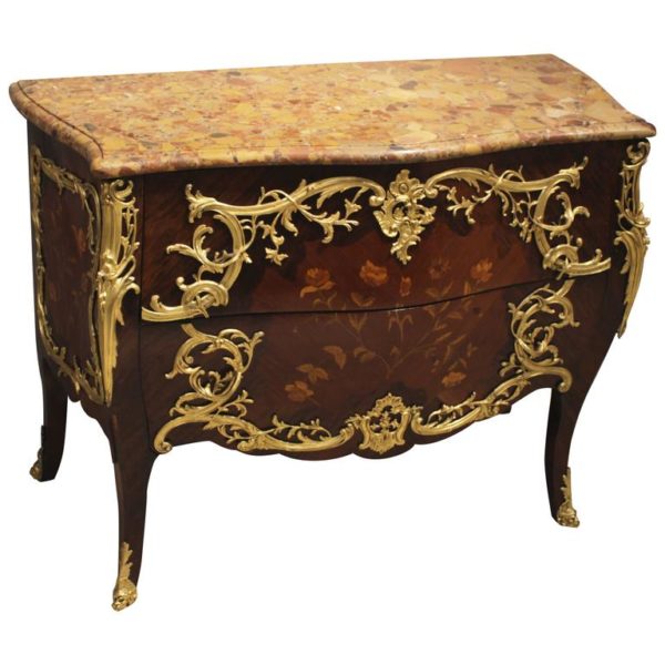 French Ormolu-Mounted Marquetry Commode