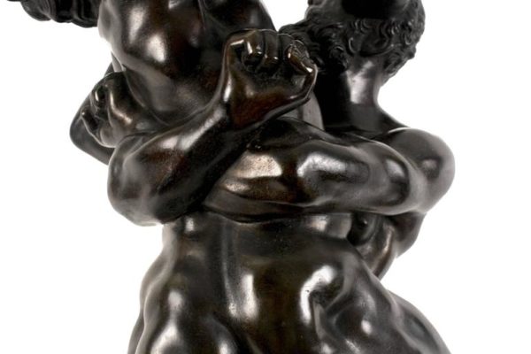 Italian Baroque Bronze Sculpture of Hercules and Antaeus