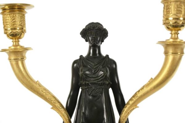Pair of Early 19th Century Empire Gilt Bronze Candelabra