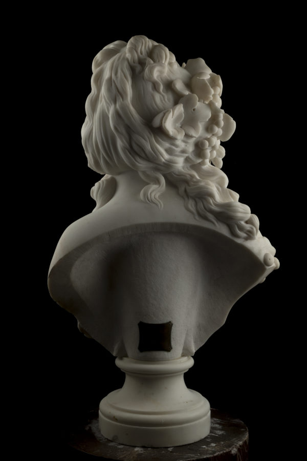 French 19th Century White Marble Sculpture of Bacchante