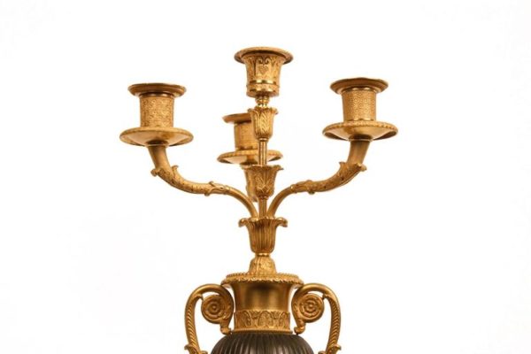 Pair of French Early 19th Century Gilt Bronze Candelabra