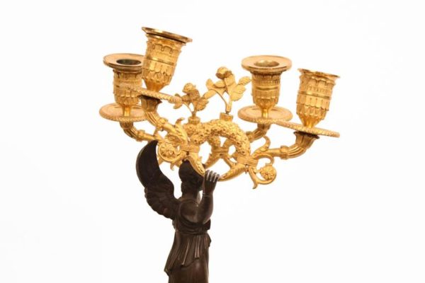 Pair of Early 19th Century Gilt Bronze Figural Candelabra