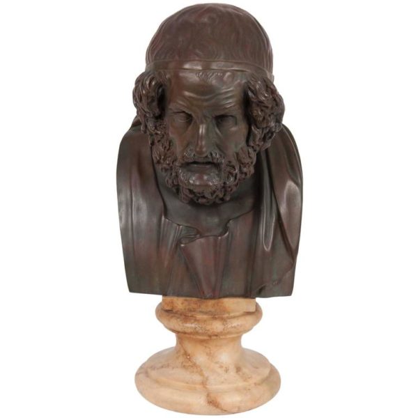 19th Century Bronze Bust of Homer