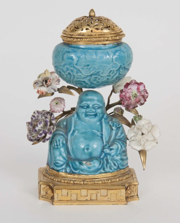 Chinese Gilt Bronze Ormolu Mounted Porcelain Pot-Pourri Vase