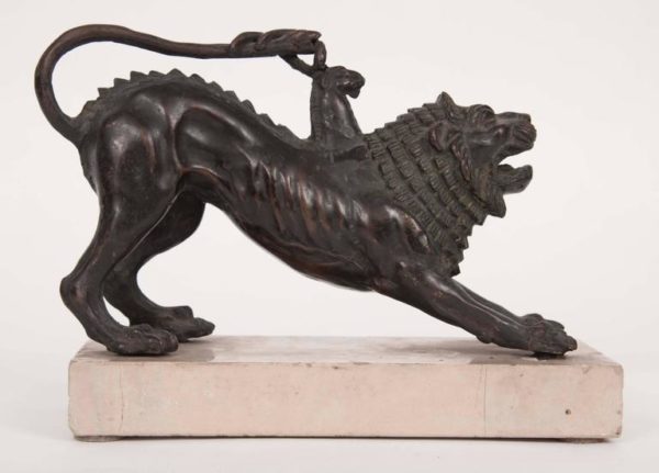 Italian Patinated Bronze Model of the Chimera of Arezzo