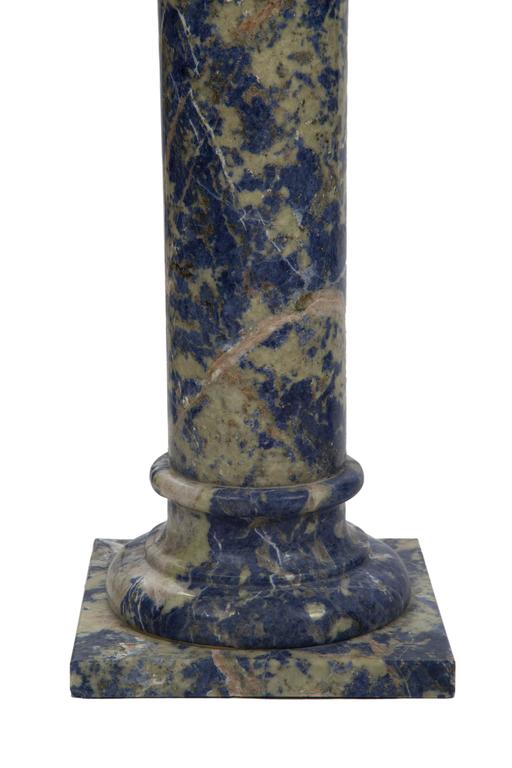 Pair of Lapis Lazuli Marble Pedestal Columns