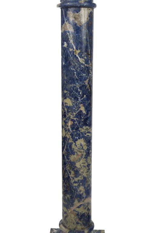 Pair of Lapis Lazuli Marble Pedestal Columns
