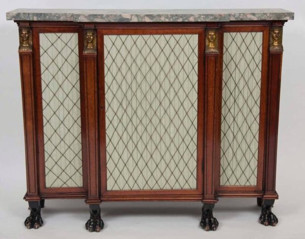 Fine Regency Gilt Bronze-Mounted Parcel Gilt Rosewood Side Cabinet