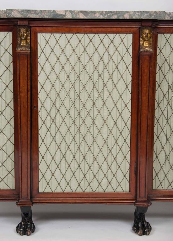 Fine Regency Gilt Bronze-Mounted Parcel Gilt Rosewood Side Cabinet