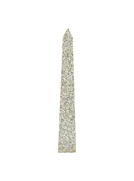 Italian Speckled Black and White Granite Obelisk